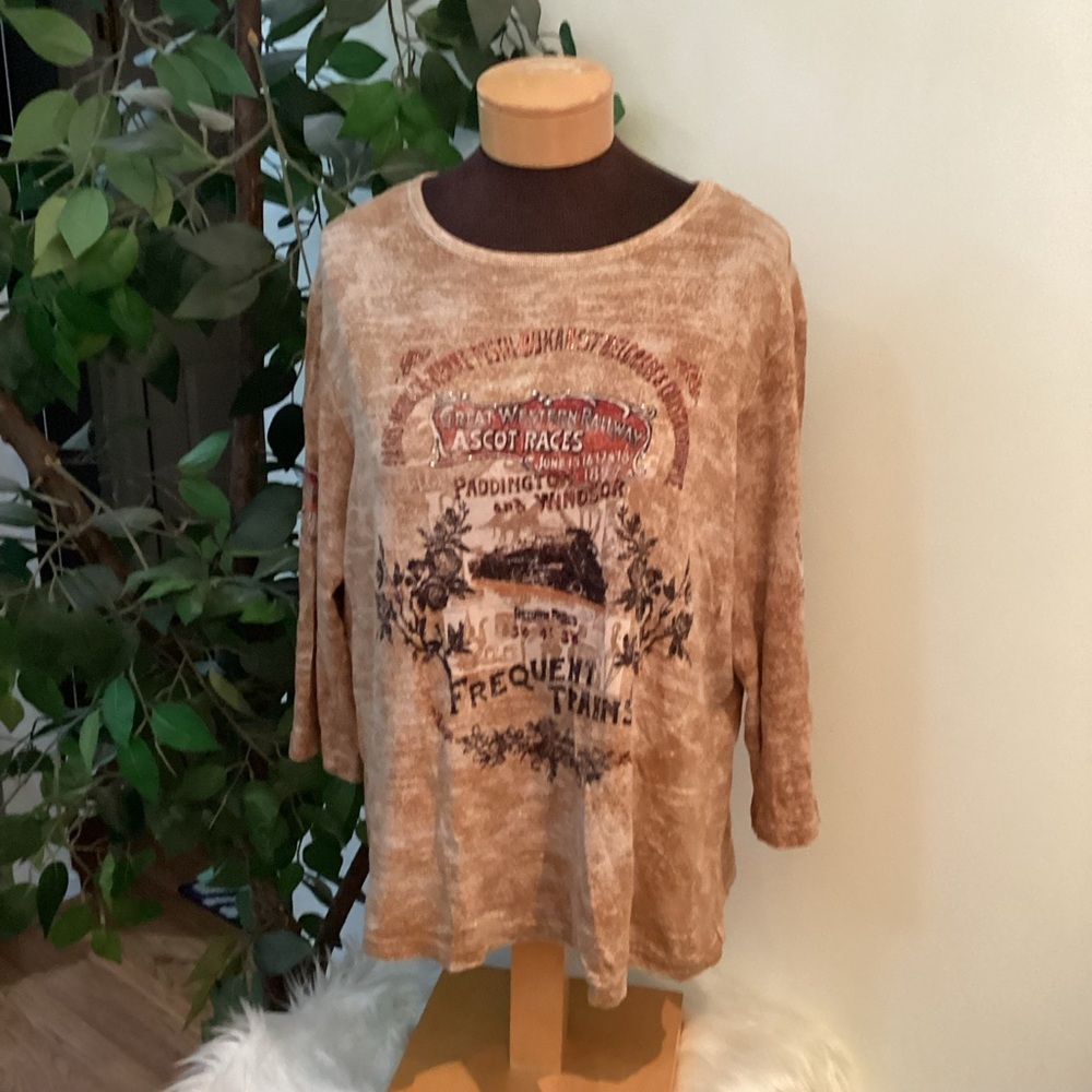 Gloria Vanderbilt Tan Knit Top
